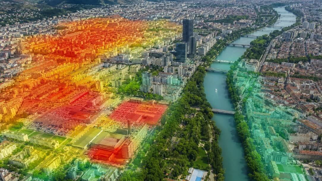 cartographie des ilots de chaleur dans le centre de lyon