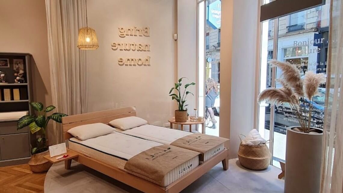 showroom de matelas naturels dans la boutique lyonnaise de kipli