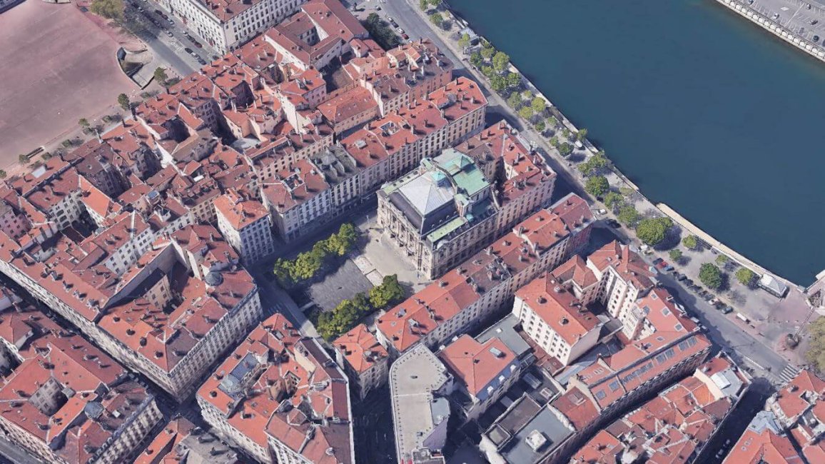 place des celestins lyon vue du ciel