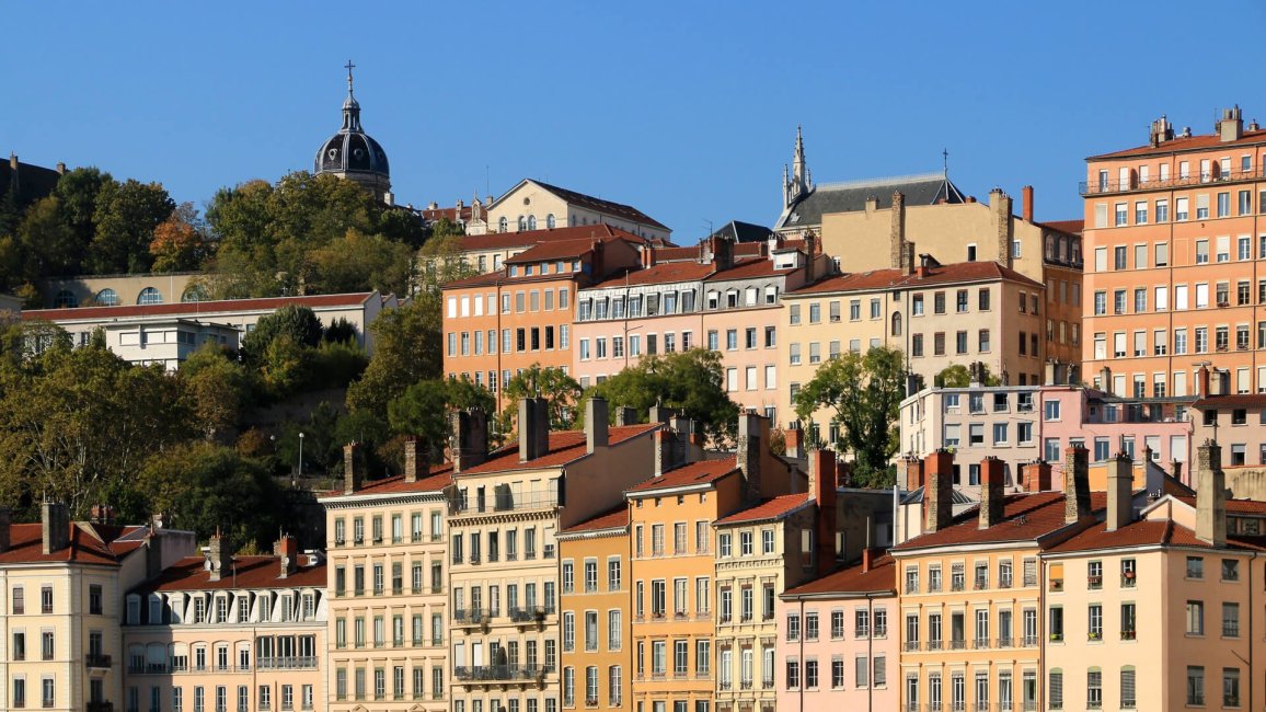 immeubles colores quartier croix rousse lyon