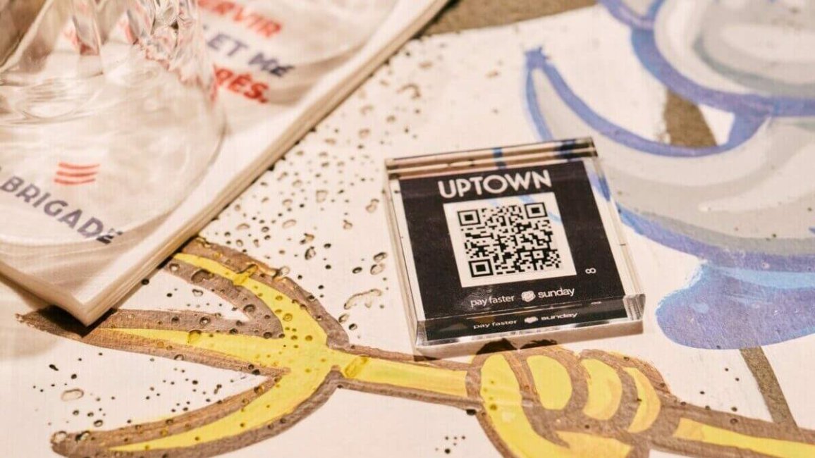 qr code de paiement sur table sunday app