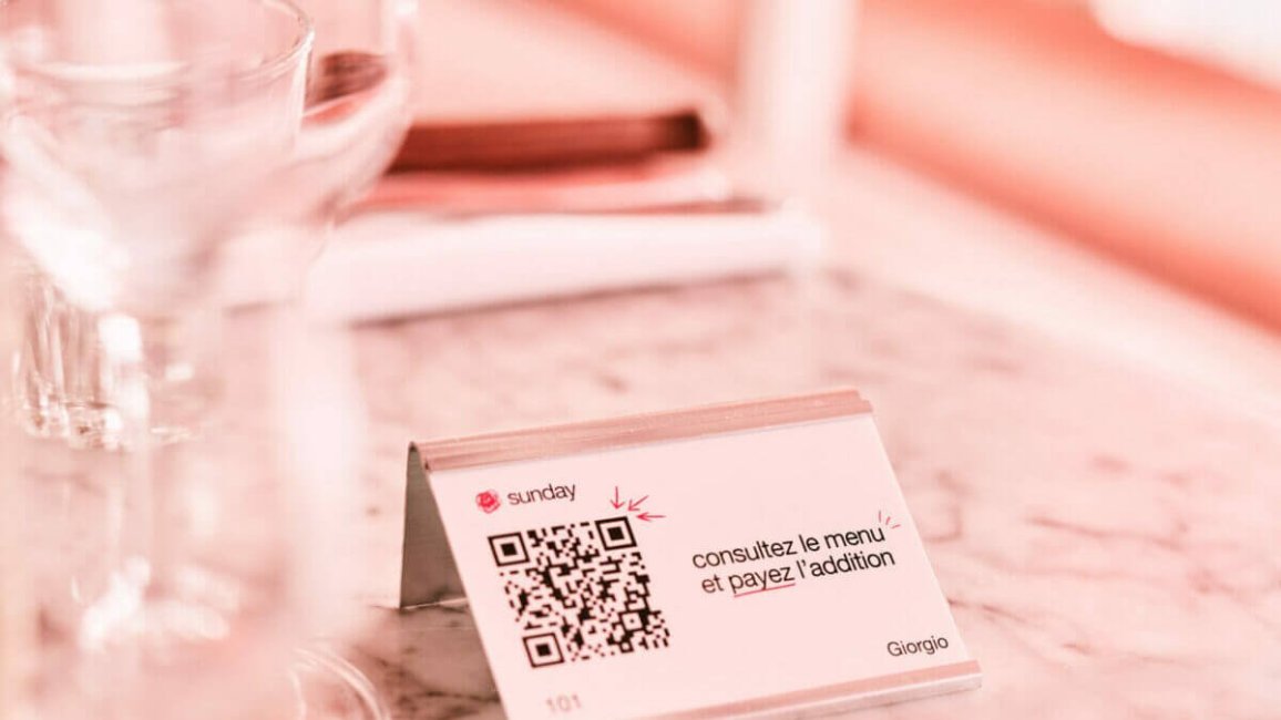 consultation de menu par qr code avec sunday app