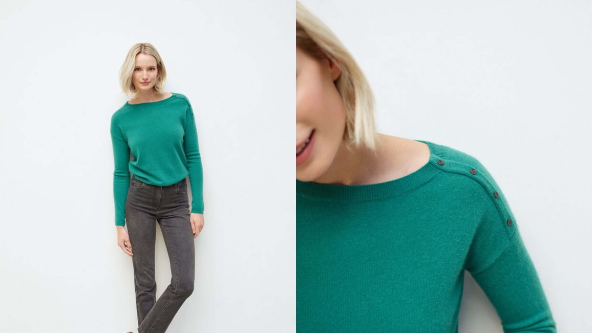 pull caroll vert grenouille coupe loose