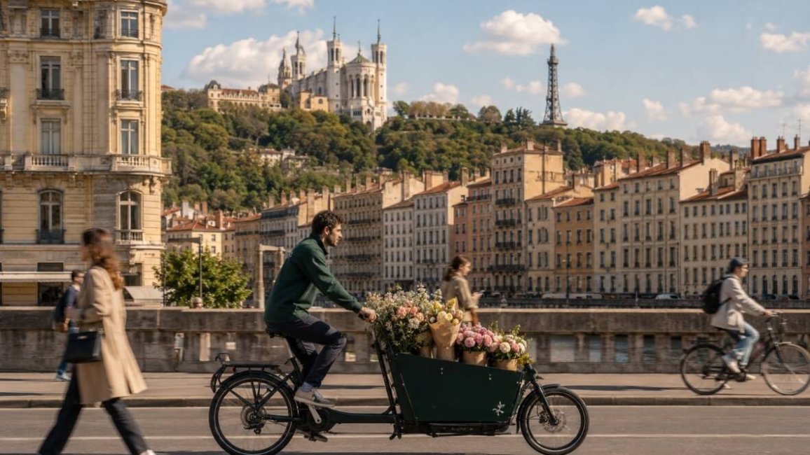 livraison de fleurs a lyon en velo cargo