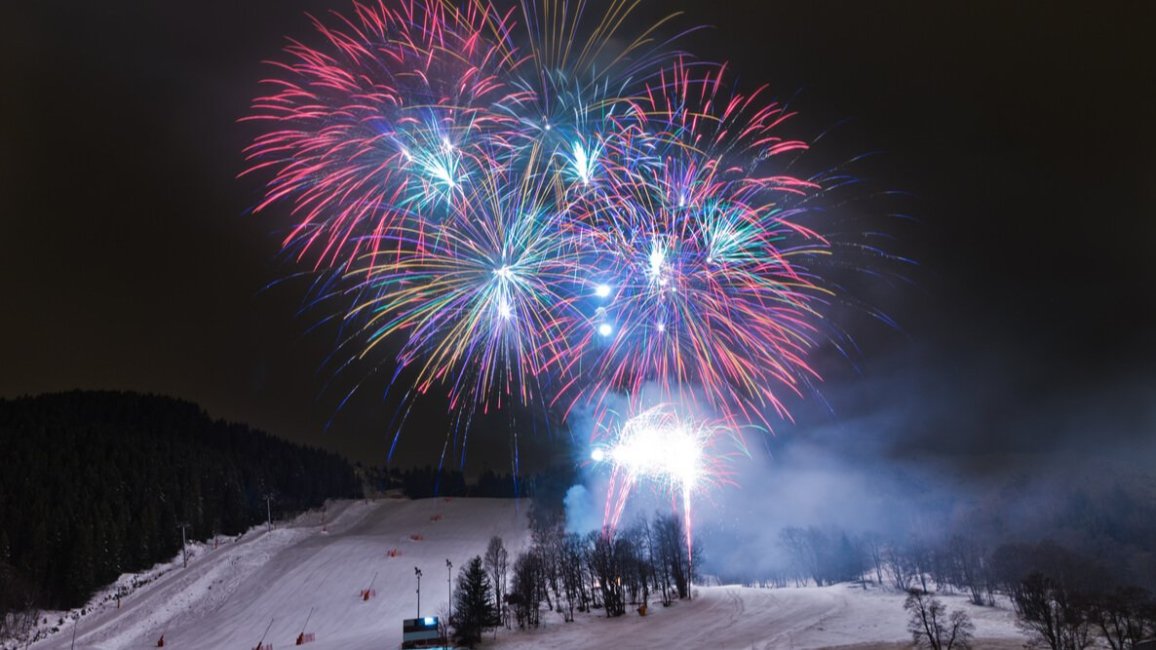 feux artifices lors du noel russe a meribel