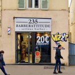 devanture du salon 235 barberattitude a lyon