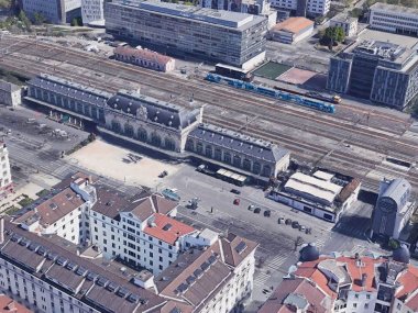 gare des brotteaux vue du ciel