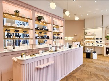comptoir interieur rose poudre boutique my jolie candle lyon
