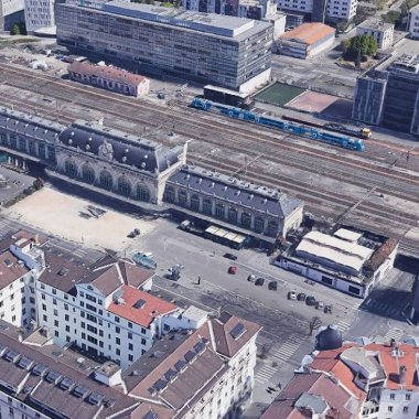 gare des brotteaux vue du ciel