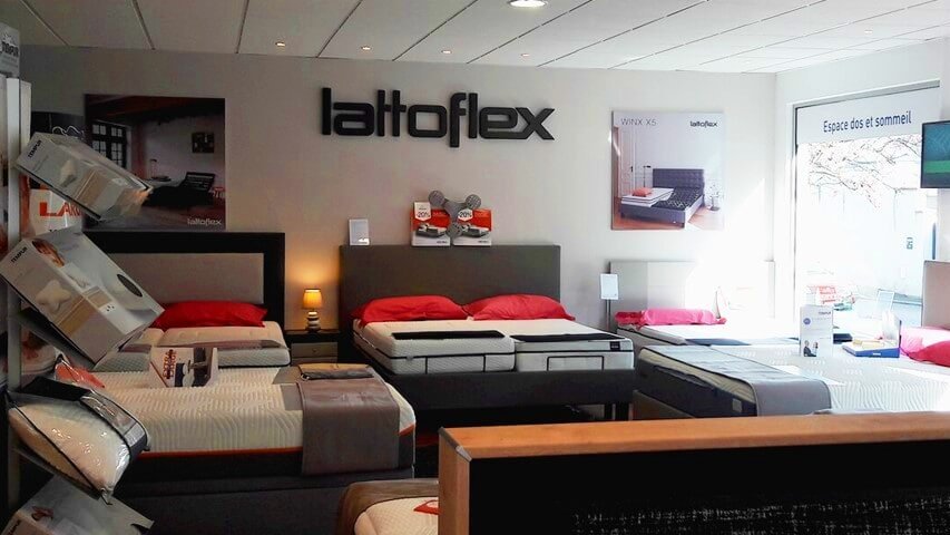 espace exposition matelas lattoflex et tempur dans la boutique mieux dormir de caluire et cuire