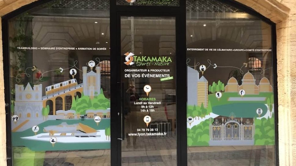 devanture enseigne evenementiel takamaka lyon
