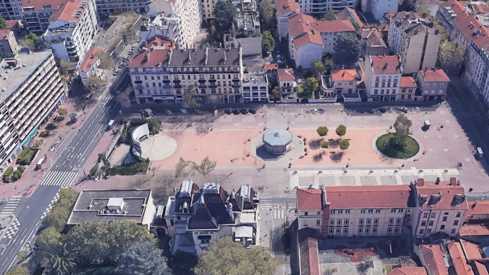 place ambroise courtois vue du ciel lyon