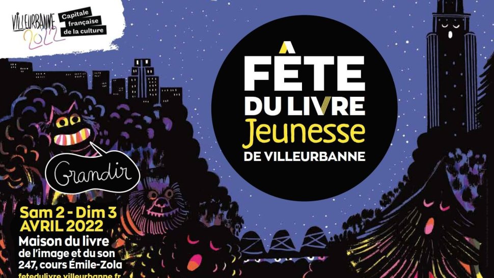 affiche de la fete du livre jeunesse de villeurbanne edition 2022