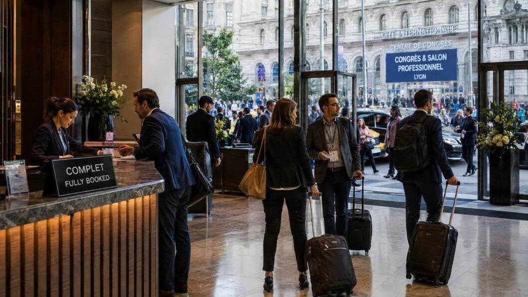 surbooking et affluence dans les hotels lyonnais lors des salons et congres professionnels