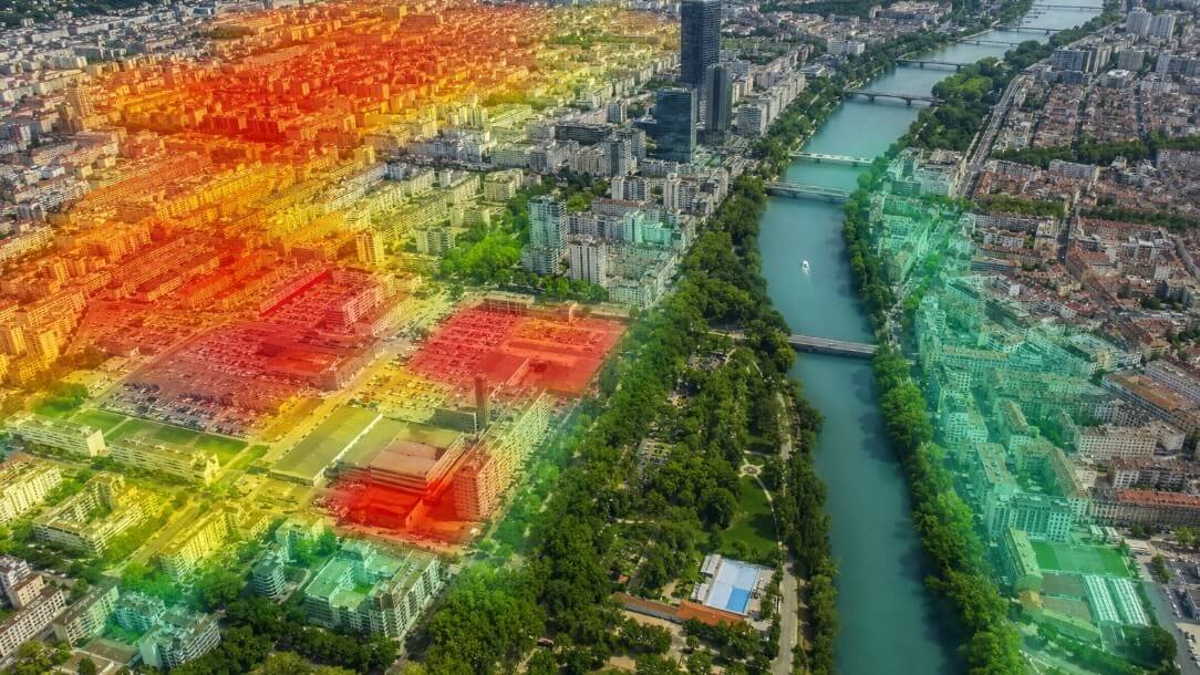 cartographie des ilots de chaleur dans le centre de lyon