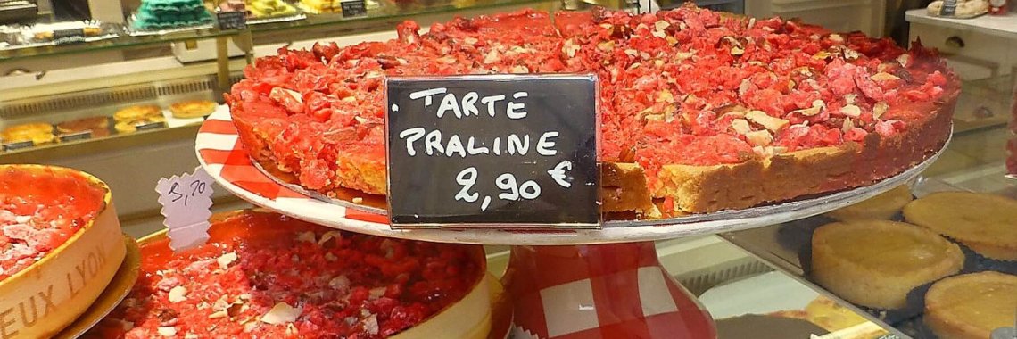 tarte pralines roses traditionnelle boulangerie lyon