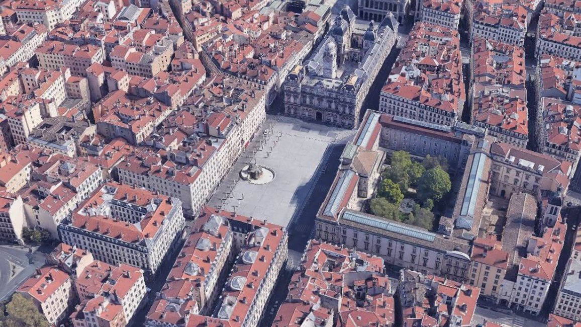 vue aerienne place des terreaux lyon