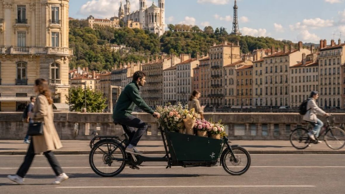 livraison de fleurs a lyon en velo cargo