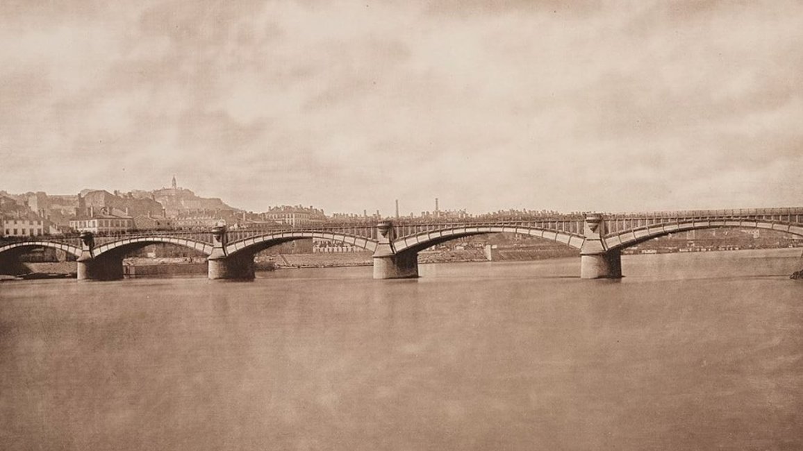 pont de la guillotiere en 1883 lyon