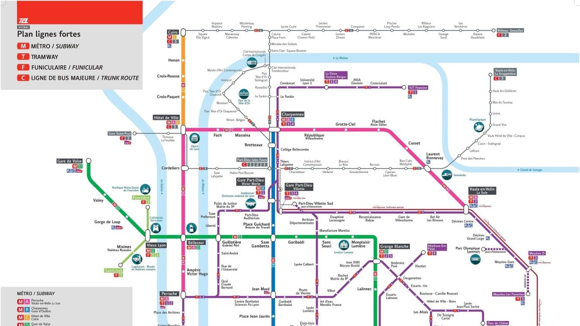 Le plan du metro de Lyon