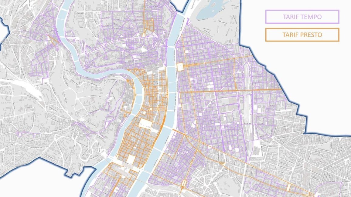 zonage tarif stationnement payant presto tempo lyon