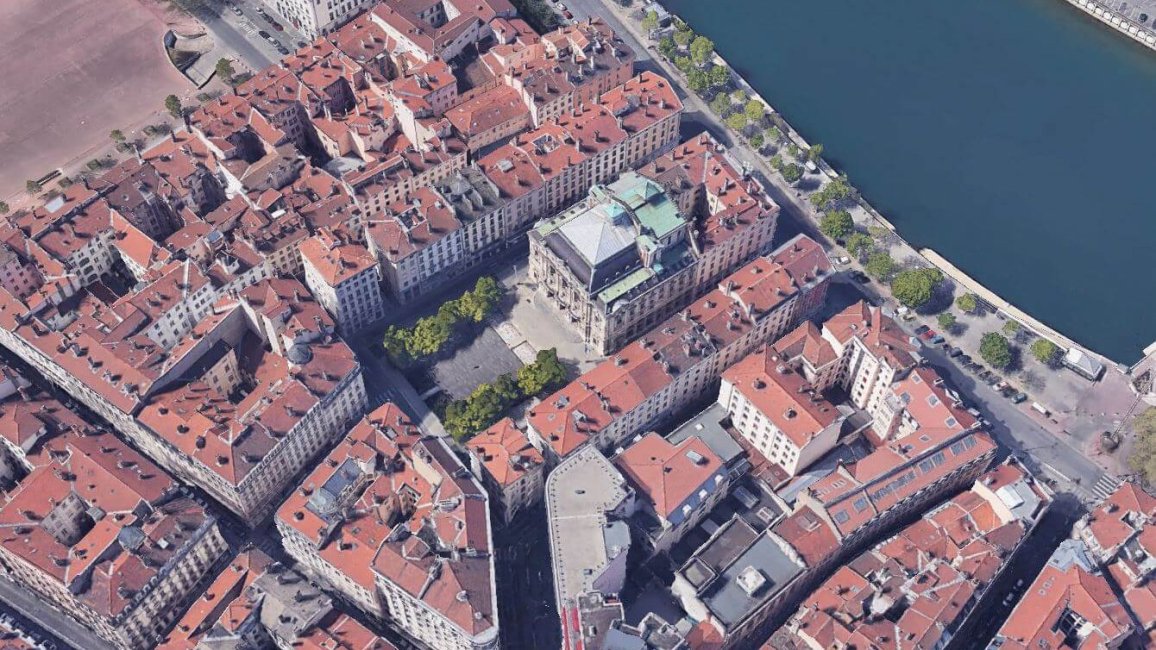 place des celestins lyon vue du ciel