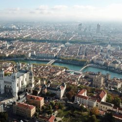 metropole de lyon vue du ciel