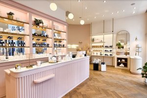 comptoir interieur rose poudre boutique my jolie candle lyon