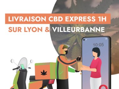 infographie livraison cbd lyon et villeurbanne avec dundees