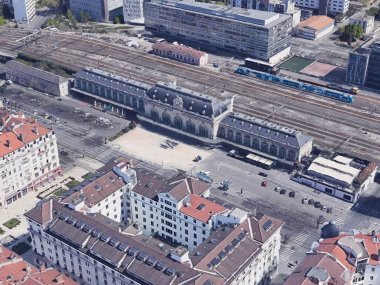 gare des brotteaux vue du ciel