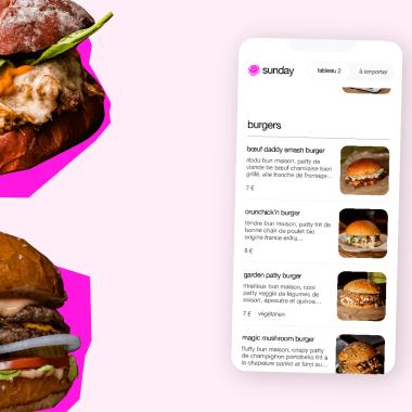 menu et paiement dematerialise avec sunday app