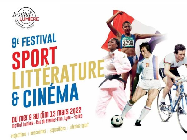 affiche de la neuvieme edition du festival sport litterature et cinema de lyon