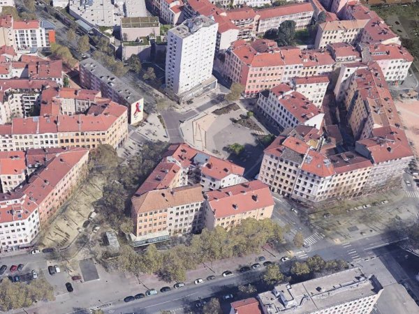 place des tapis vue du ciel lyon