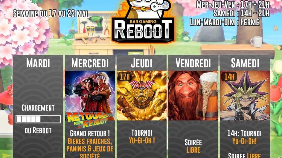 exemple de programmation dans lebar gaming le reboot a lyon