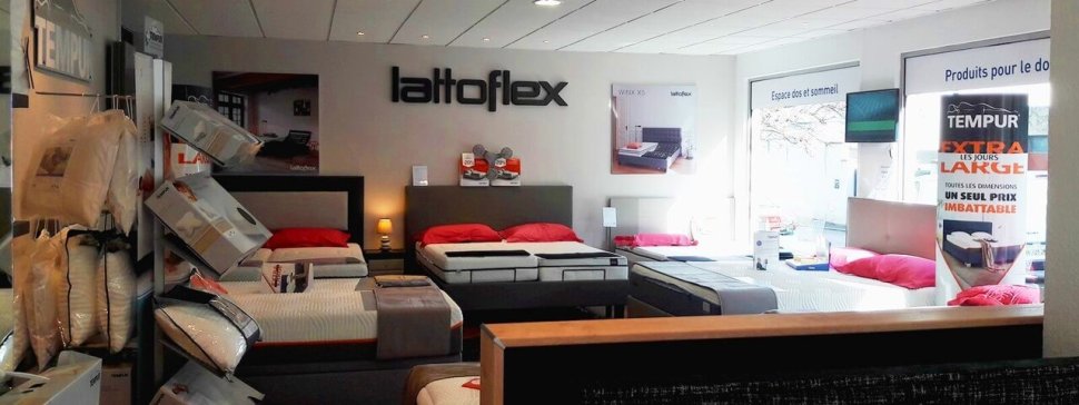 espace exposition matelas lattoflex et tempur dans la boutique mieux dormir de caluire et cuire